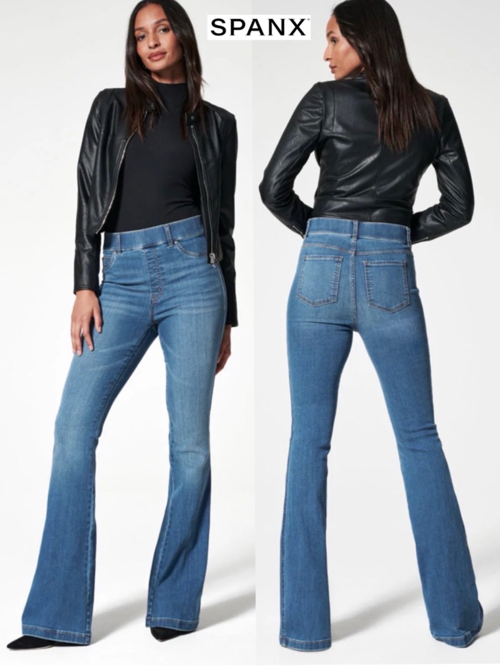 Spanx SPANXshape EveryWear Flare Jeans Vintage Indigo S Stretch High Rise 20456R